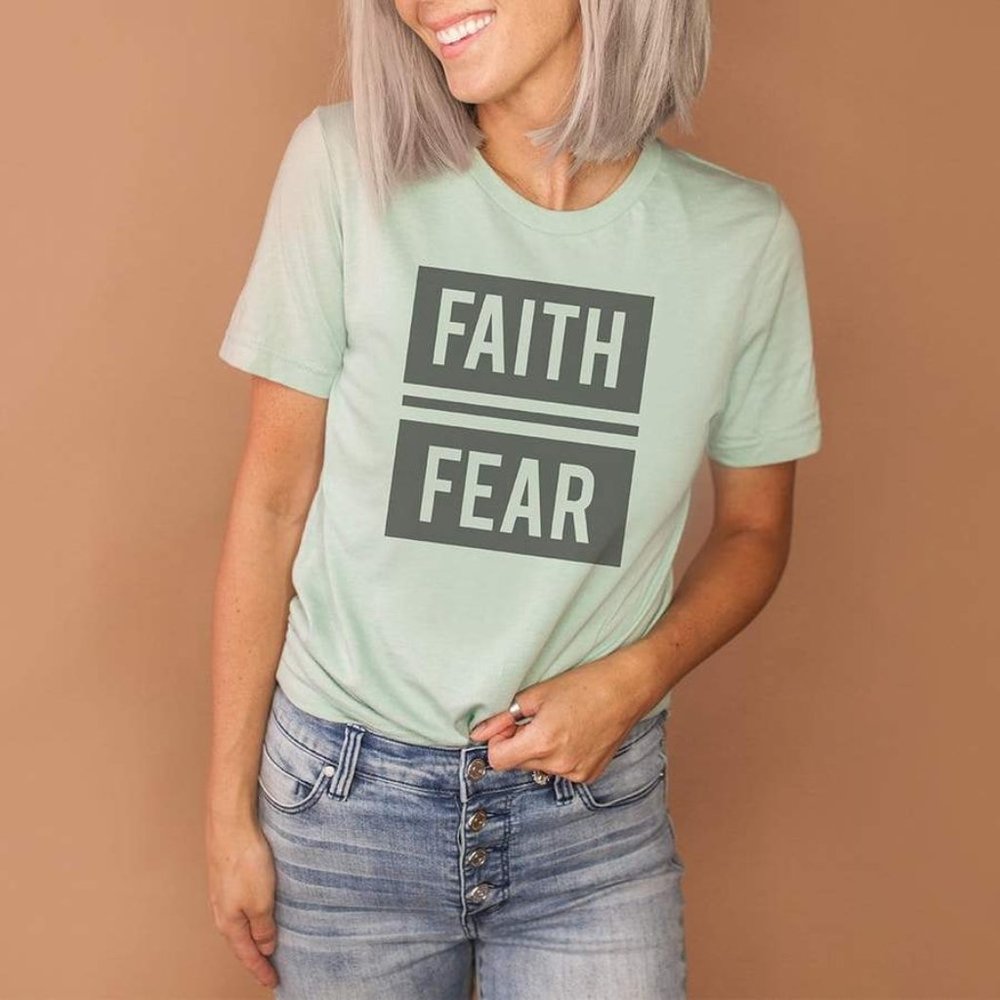 Faith over Fear Cotton Blend T-shirt - Picture 1 of 1